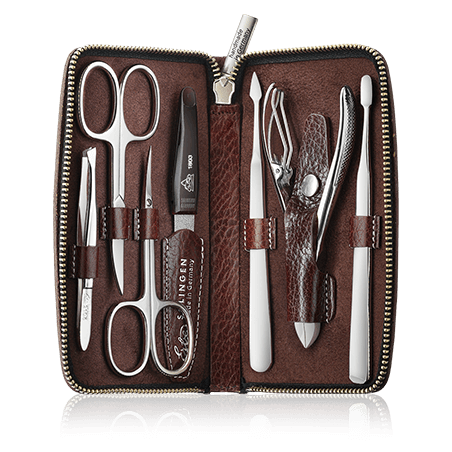 Erbe Solingen Maniküre-Etui Houston aus echtem Leder mit Reißverschluss (7-teilig)