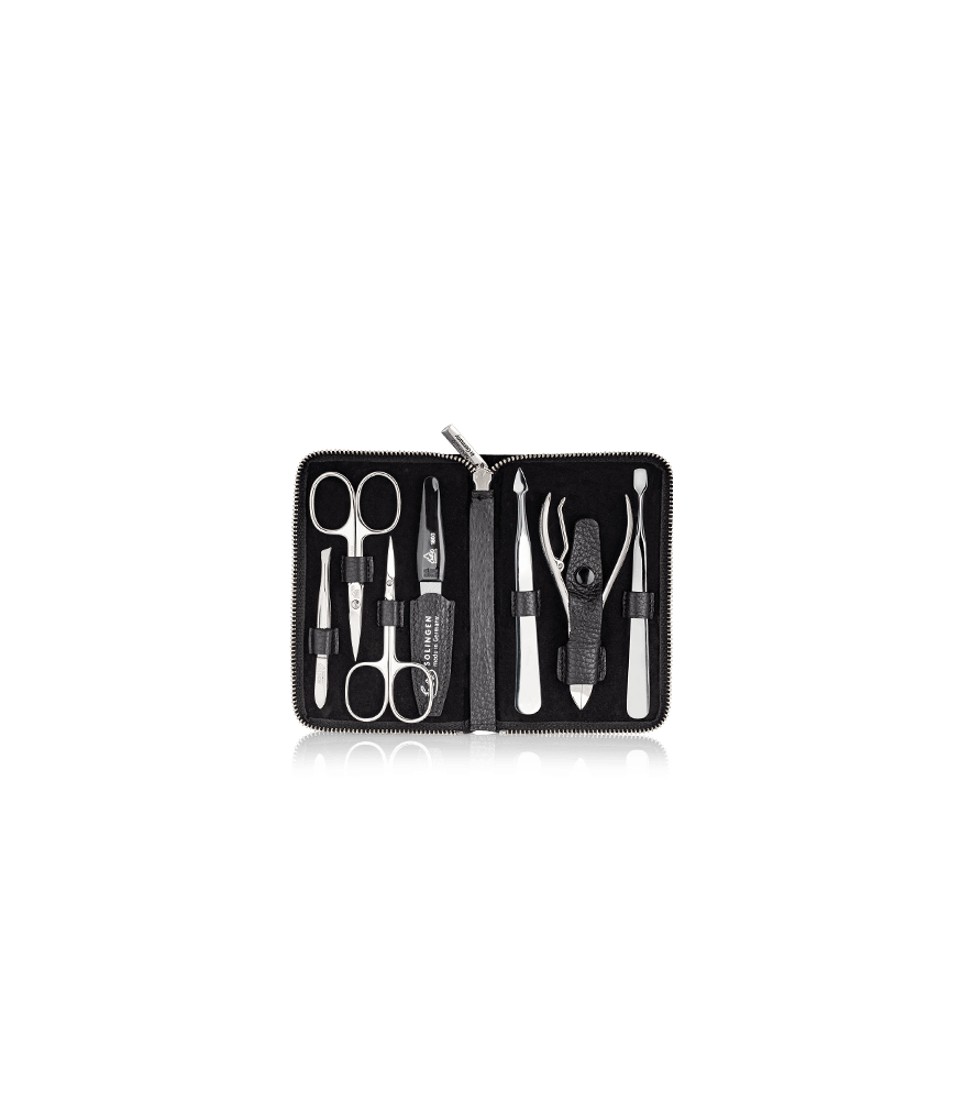 Erbe Solingen Maniküre-Etui Travel aus echtem Leder mit Reißverschluss (7-teilig)