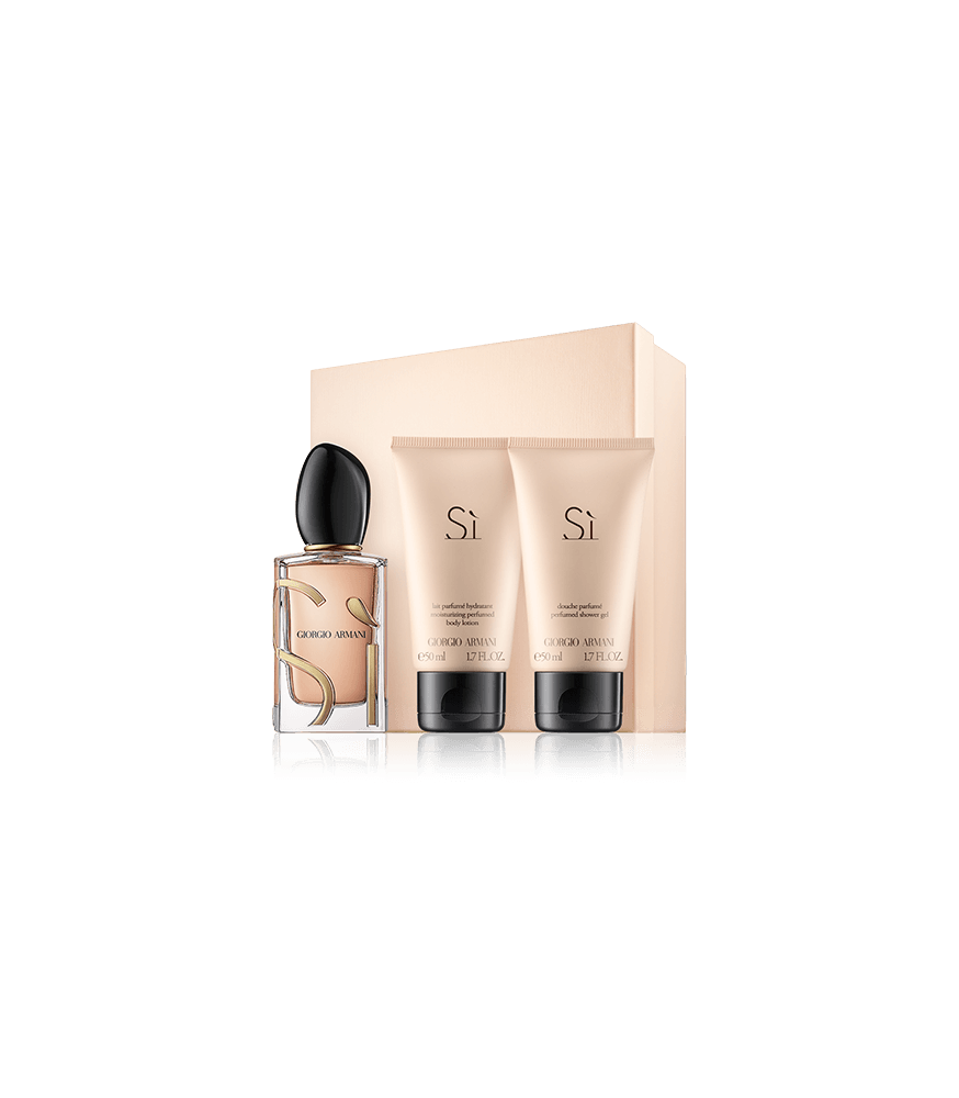 Giorgio Armani Sì 50 ml EdP nachfüllbar mit Shower Gel & Body Lotion