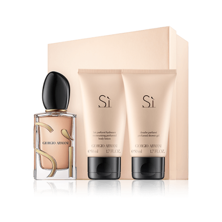 Giorgio Armani Sì 50 ml EdP nachfüllbar mit Shower Gel & Body Lotion