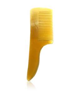 Golddachs Bartpflege Bartkamm Horn 8 cm mit Griff