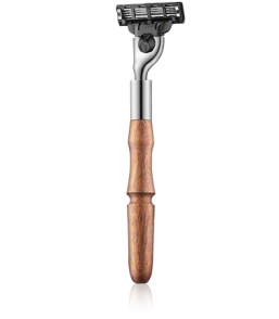 Golddachs Rasierer Mach3 Zedernholz