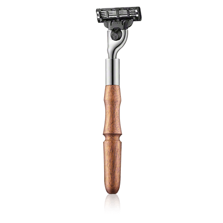 Golddachs Rasierer Mach3 Zedernholz