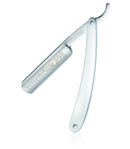 Golddachs Rasiermesser Griffschale Kunstoff weiß