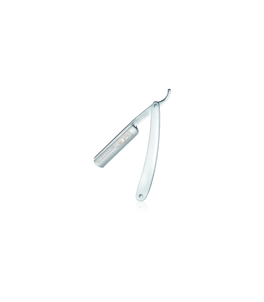 Golddachs Rasiermesser Griffschale Kunstoff weiß