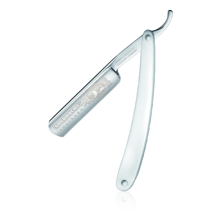 Golddachs Rasiermesser Griffschale Kunstoff weiß