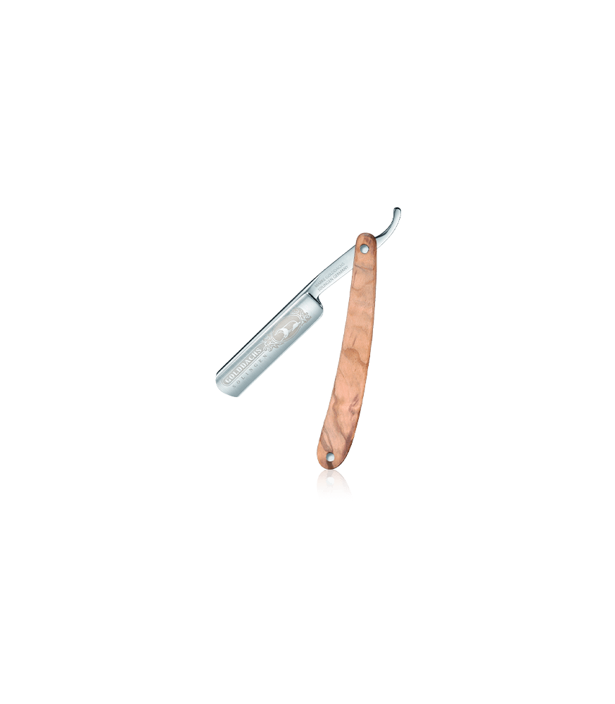 Golddachs Rasiermesser Griffschale Olivenholz