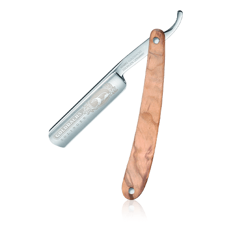 Golddachs Rasiermesser Griffschale Olivenholz