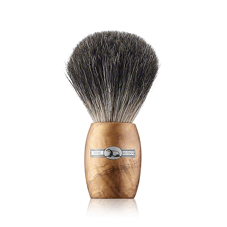 Golddachs Rasierpinsel Dachshaar Olivenholz
