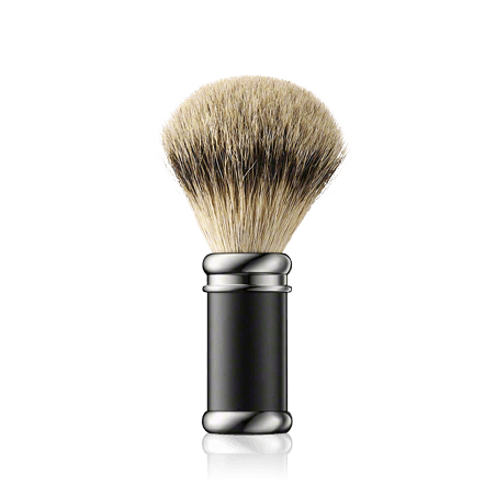 Golddachs Rasierpinsel Dachs-Zupfhaar schwarz-silber
