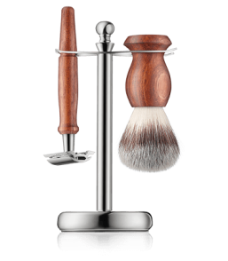 Golddachs Rasier-Sets Rasierset Rosenholz mit Kunsthaar & Doppelklingenrasierer (3-teilig)