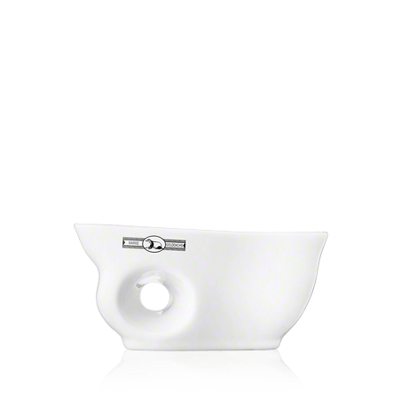 Golddachs Seifenschalen Rasiermug-Keramik weiß