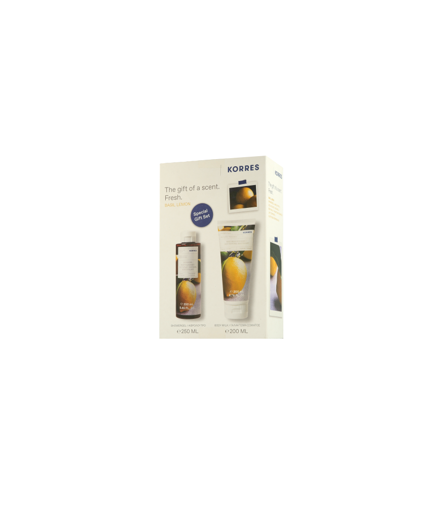 Korres Basil Lemon Set mit Body Cleanser & Body Milk