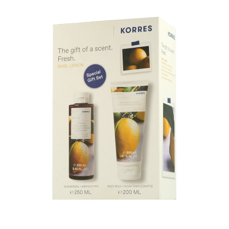 Korres Basil Lemon Set mit Body Cleanser & Body Milk
