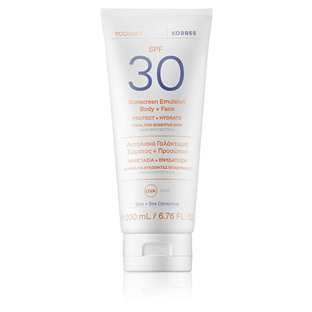 Korres Sun Care Yoghurt Sunscreen Emulsion Body & Face SPF 30 (200 ml)
