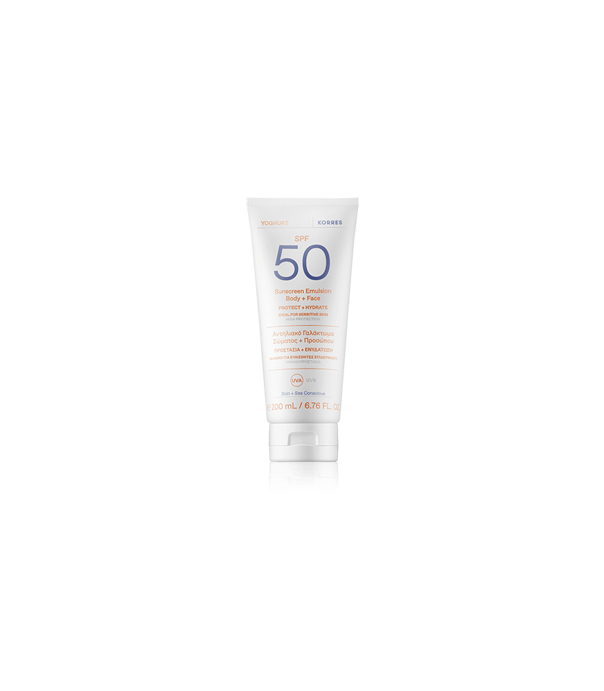 Korres Sun Care Yoghurt Sunscreen Emulsion Body & Face SPF 50 (200 ml)
