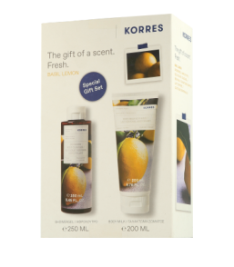 Korres Basil Lemon Set mit Body Cleanser & Body Milk