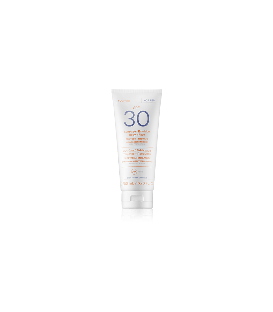 Korres Sun Care Yoghurt Sunscreen Emulsion Body & Face SPF 30 (200 ml)