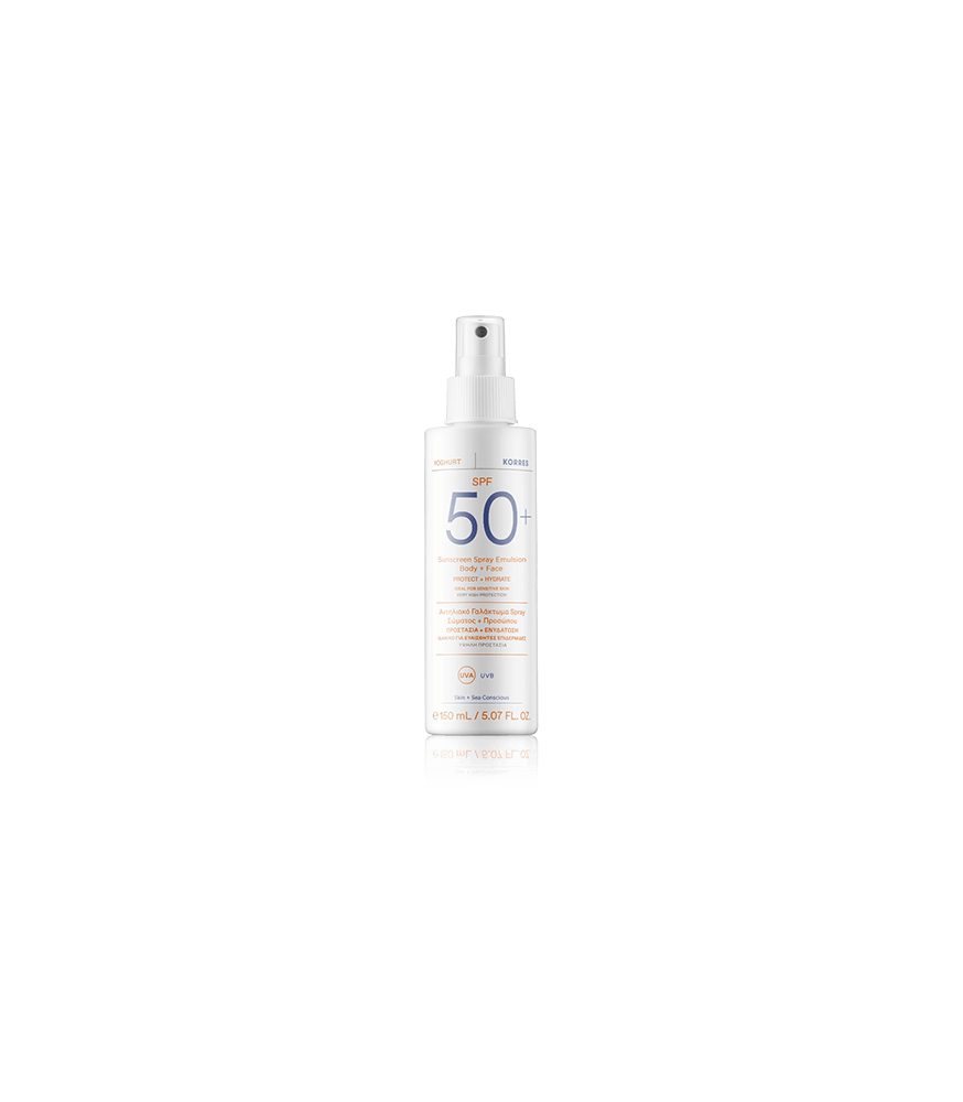 Korres Sun Care Yoghurt Sunscreen Spray Emulsion Body & Face SPF 50 (150 ml)
