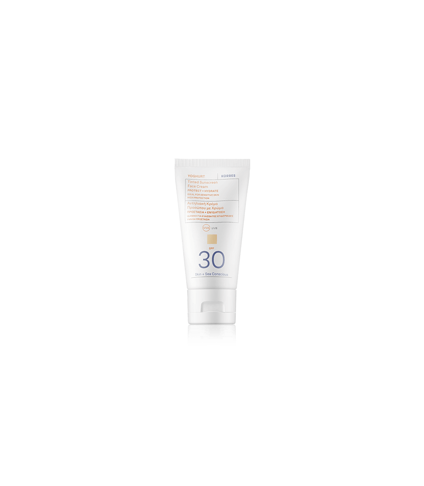Korres Sun Care Yoghurt Tinted Sunscreen Face Cream SPF 30 (50 ml)