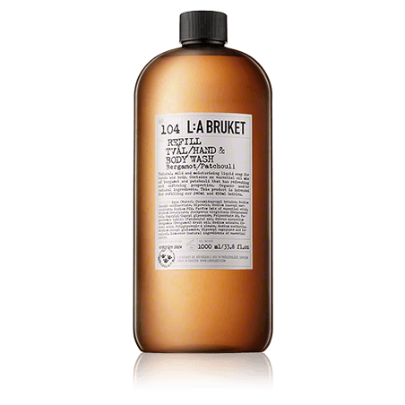 L:A BRUKET Cleansing 104 Refill Hand & Body Wash Bergamot/Patchouli (1000 ml)