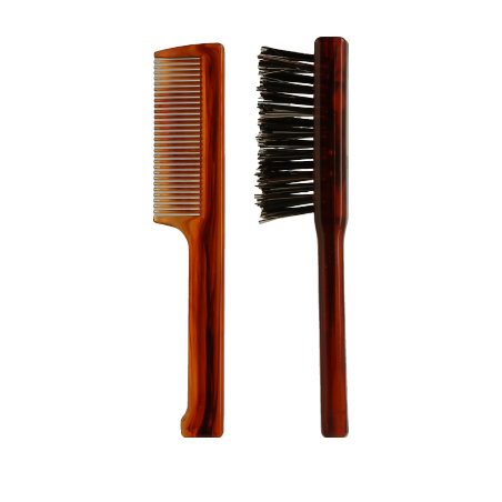 Mondial 1908 Antica Barberia Accessoires Beard & Moustache Brush Comb Kit (2-teilig)