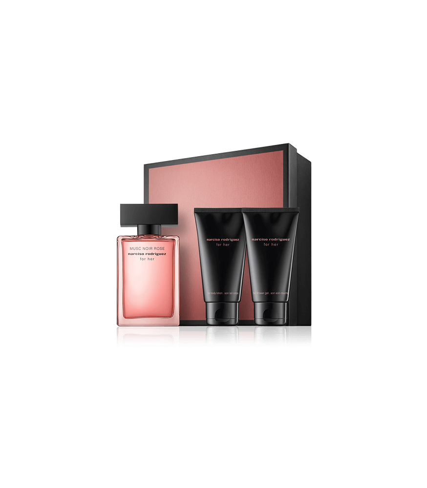 Narciso Rodriguez for her Musc Noir Rose 50 ml EdP Set mit Shower Gel & Body Lotion
