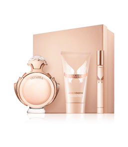 Paco Rabanne Olympéa 50 ml EdP Set mit Body Lotion & Travel Spray