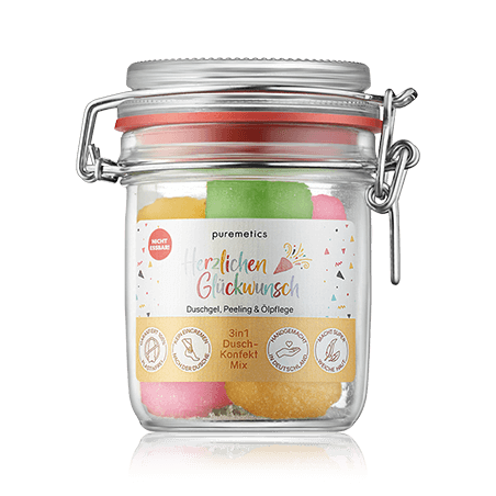 puremetics 3in1 Dusch-Konfekt Herzlichen Glückwunsch (200 g)