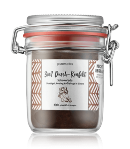 puremetics 3in1 Dusch-Konfekt Schokolade - Duschgel Peeling & Ölpflege in Einem (200 g)