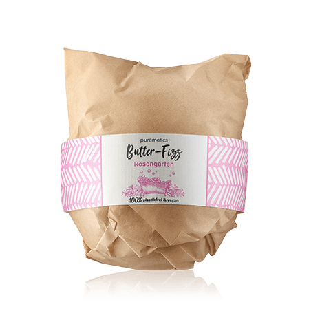 puremetics Körperpflege Butter-Fizz Badebombe Rosengarten (220 g)