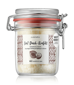 puremetics 3in1 Dusch-Konfekt Coconut Cream - Duschgel Peeling & Ölpflege in Einem (200 g)