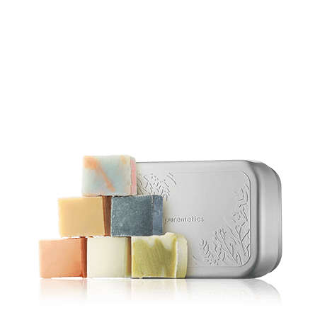 puremetics Natur-Seifen Seifen-Minis mit Seifenbox Silber