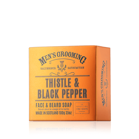 Scottish Fine Soaps Men's Grooming Thistle & Black Pepper Face & Beard Soap Classic (100 g)