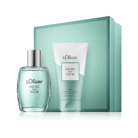 s.Oliver Here and Now for Men 30 ml EdT Set mit Shower Gel