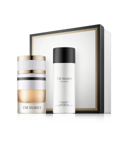 Trussardi Pure Jasmine 60 ml EdP Set mit Body Smoothing Liquid Gems