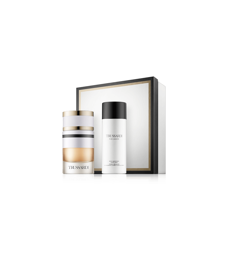 Trussardi Pure Jasmine 60 ml EdP Set mit Body Smoothing Liquid Gems