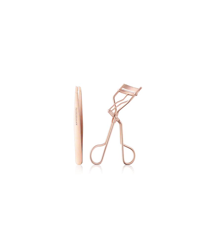 Tweezerman Lashes & Brows Tweezer and Lash Curler Rose Gold (2-teilig)