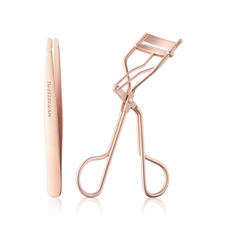 Tweezerman Lashes & Brows Tweezer and Lash Curler Rose Gold (2-teilig)