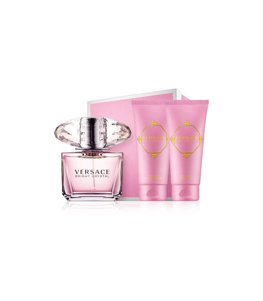 Versace Bright Crystal 90 ml EdT Set mit Shower Gel & Bodylotion