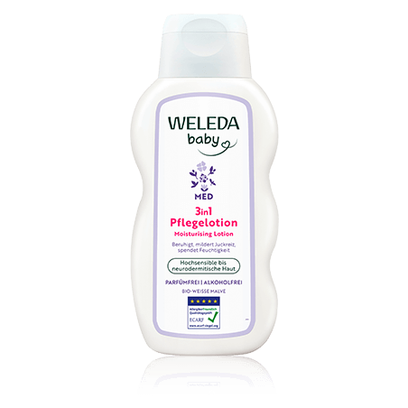 Weleda Baby Med 3in1 Baby Med 3in1 Pflegelotion Weiße Malve (200 ml)