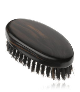 Acca Kappa Men's Grooming Military Style Hairbrush - Ebony Wood - Black Natural Bristles - Travel