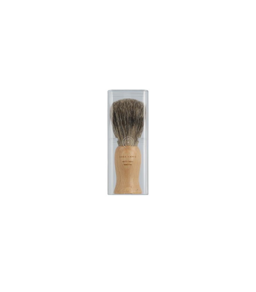 Acca Kappa Men's Grooming Shaving Brush - Beechwood Handle - Natural Bristles