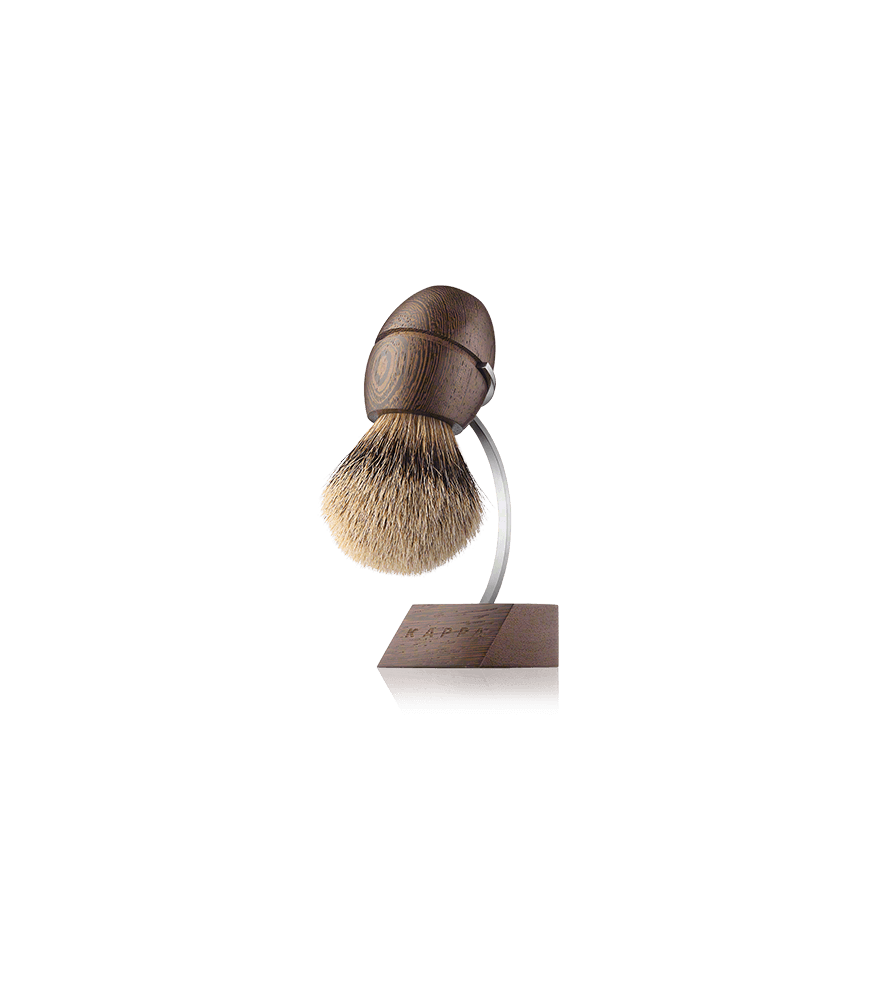 Acca Kappa Men's Grooming Shaving Brush with Stand - Wenge Wood - Pure Silver Badger