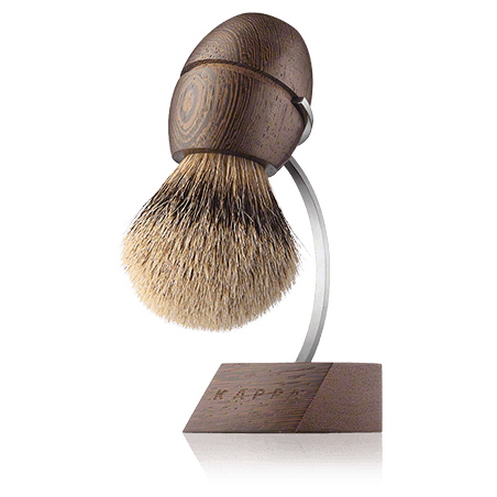 Acca Kappa Men's Grooming Shaving Brush with Stand - Wenge Wood - Pure Silver Badger