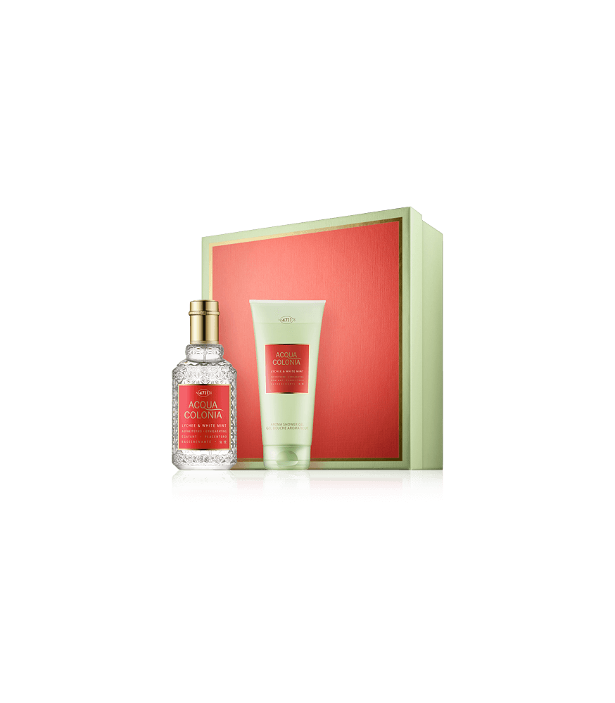 Acqua Colonia 4711 Lychee & White Mint 50 ml EdC Set mit Shower Gel