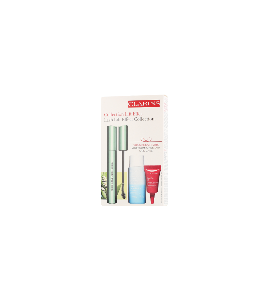 Clarins Supra Lift & Curl Mascara Set mit Démaquillant Express